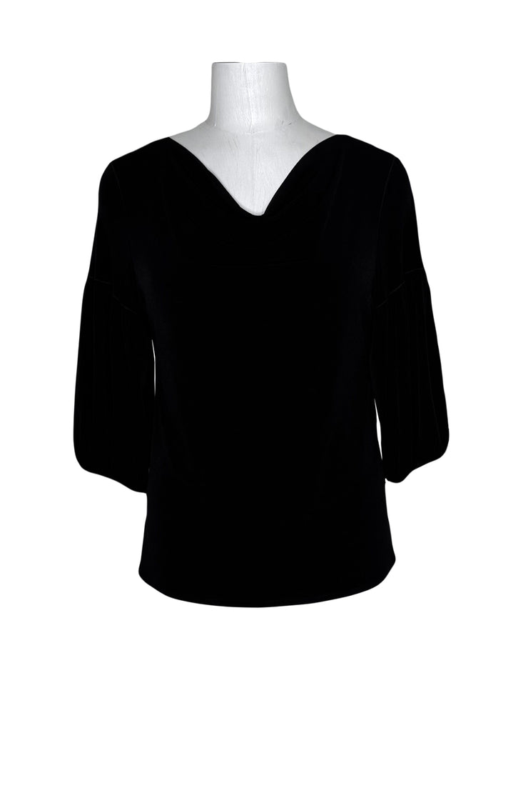 Cowl neck ruching sleeves single layer tunic