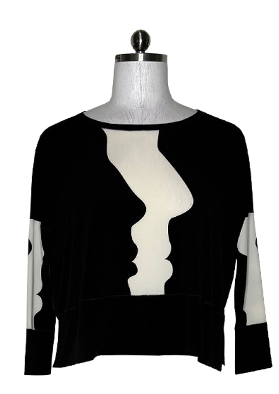 Banded side slit single layer tunic