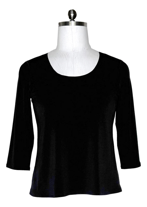 3/4 sleeve round neck single layer tunic