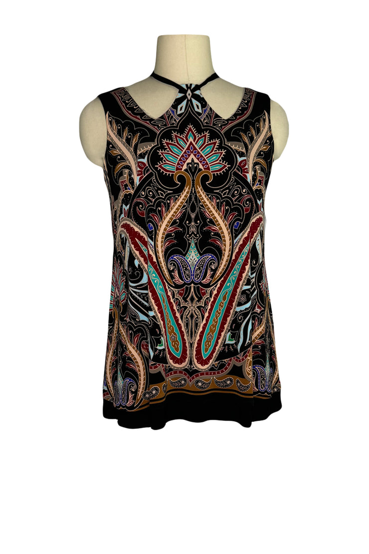 Cord neck sleeveless A line tunic