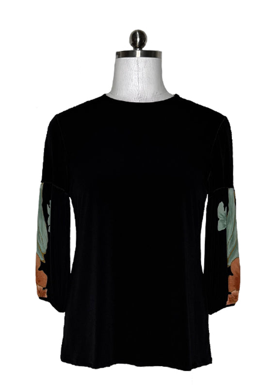 3/4 puff sleeve single layer tunic