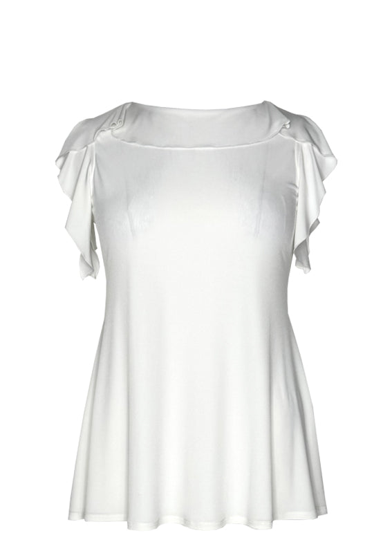 Ruffle sleeveless single layer tunic