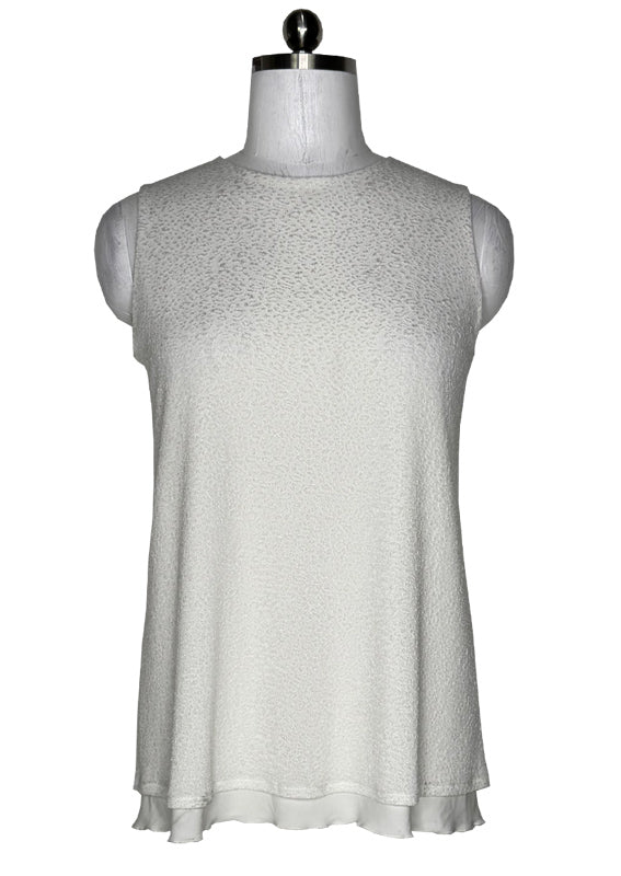 Sleeveless cream pebbles layered tunic