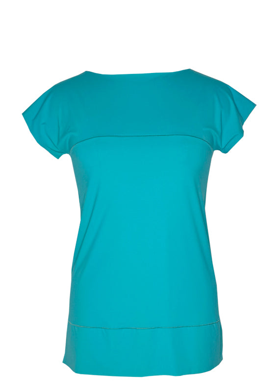Boatneck front and back yoke single layer tunic