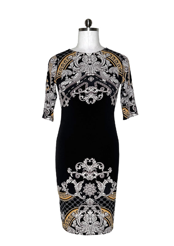Elbow sleeve lined dress