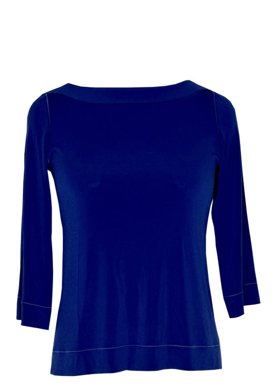 Boatneck banded single layer tunic