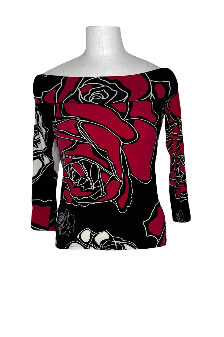 Off shoulder 3/4 sleeve single layer top