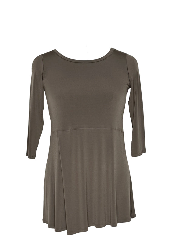 Boatneck 3/4 sleeve single layer tunic