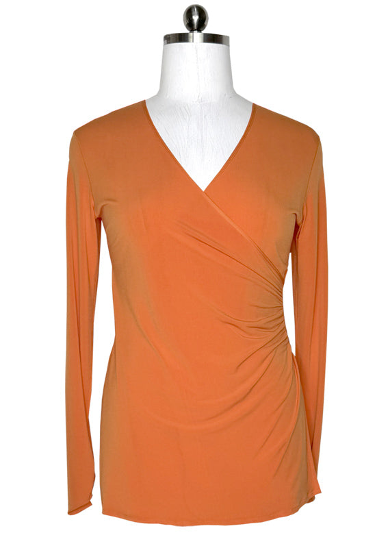 Long sleeve surplice single layer tunic