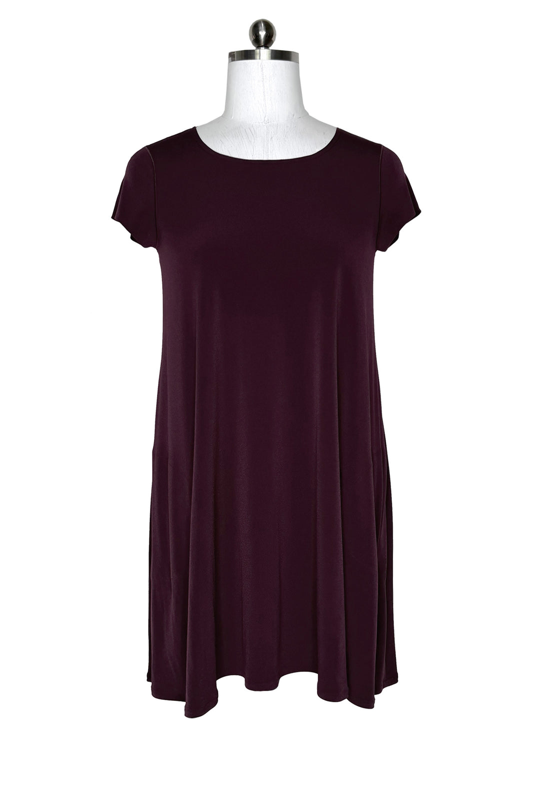 Short sleeve single layer side pocket dress