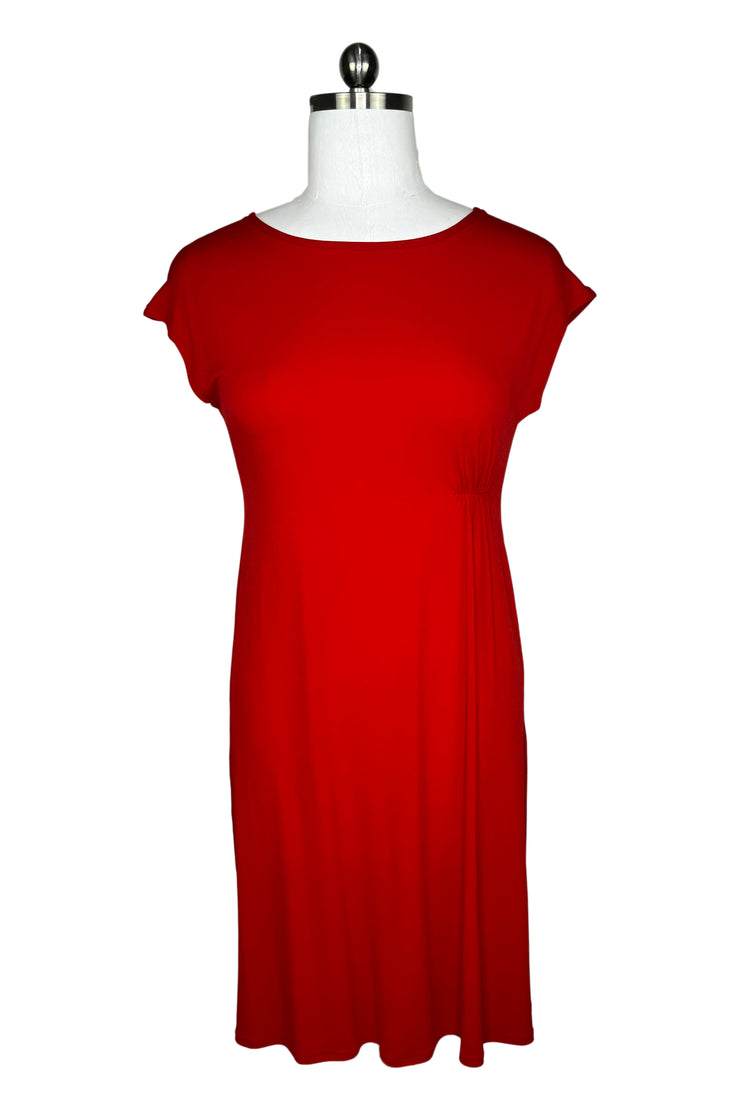 Drop shoulder side shirring detail dress
