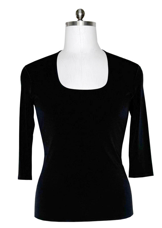 U neck 3/4 sleeve single layer tunic