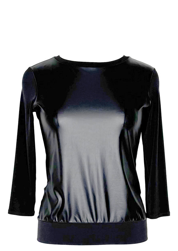 Boat neck 3/4 sleeve single layer top
