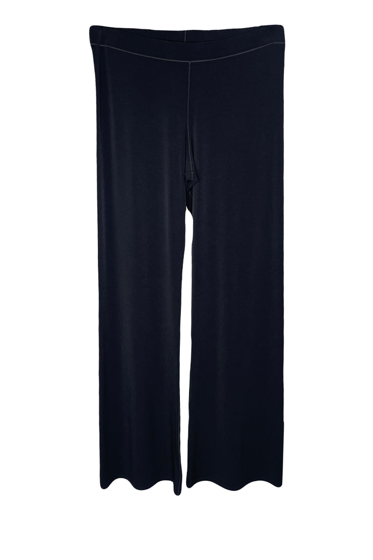 Elastic waist single layered straight pants