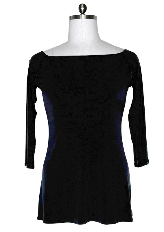 Boat neck 3/4 sleeve double layer tunic