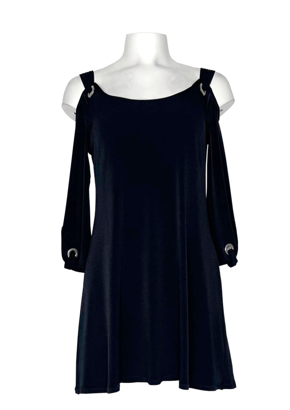 3/4 sleeve grommet detailed single layer tunic