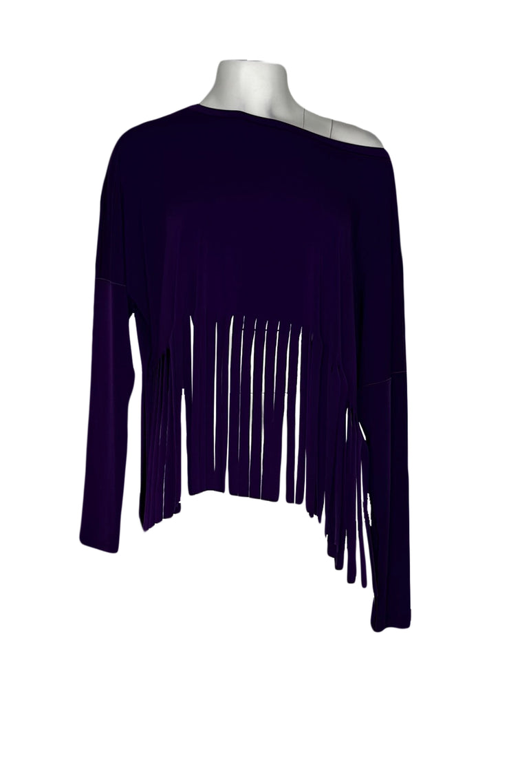 Long sleeve fringe top