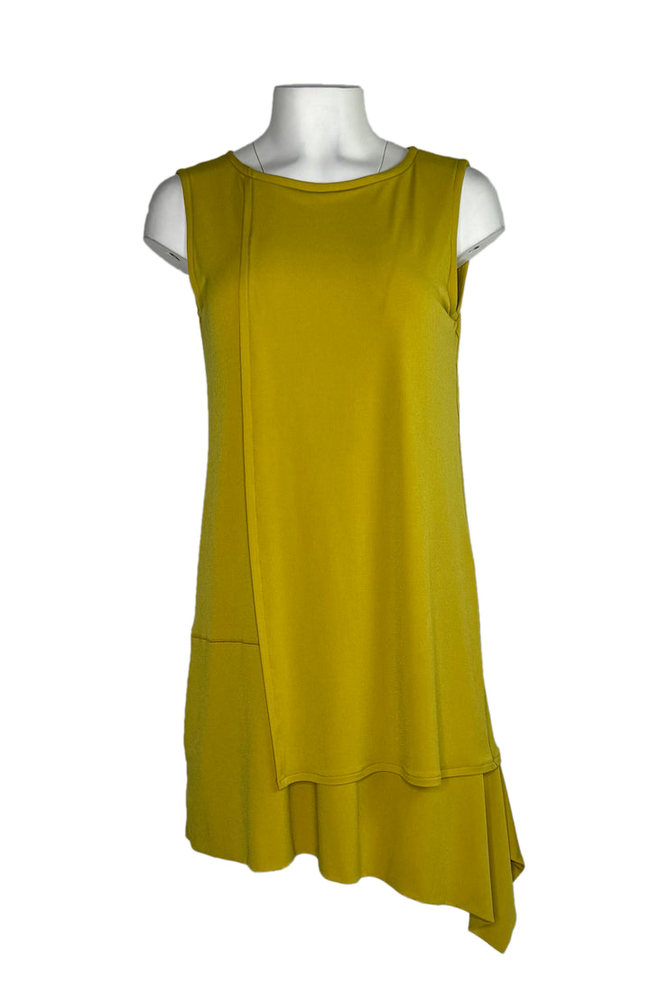 Sleeveless side drape overlay tunic