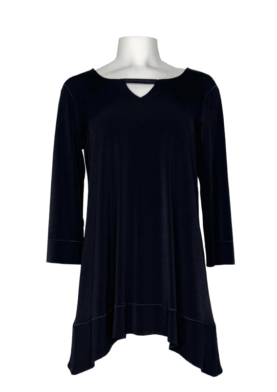 3/4 sleeve banded A line double layer tunic