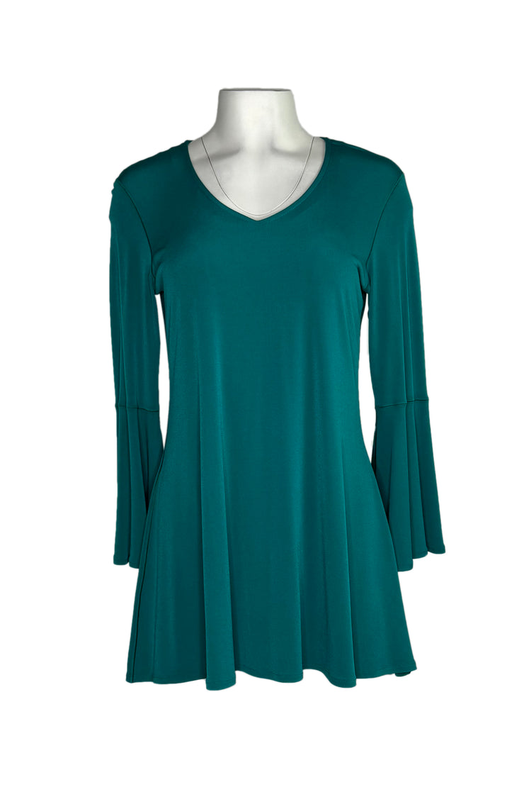 V neck Bell sleeve single layer tunic