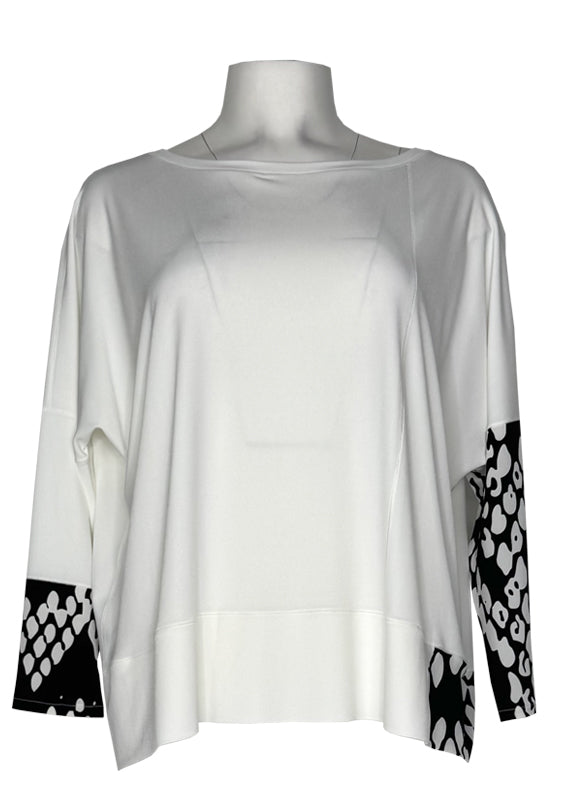 3/4 sleeve kabuki single layer top