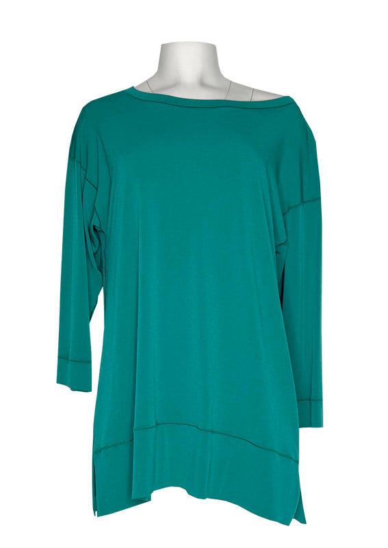 3/4 sleeve banded single layer tunic