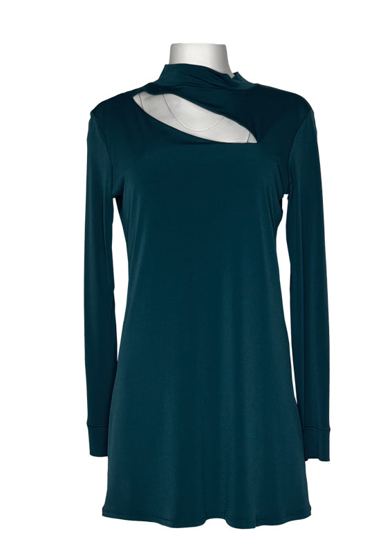 Cutout long sleeve double layer tunic