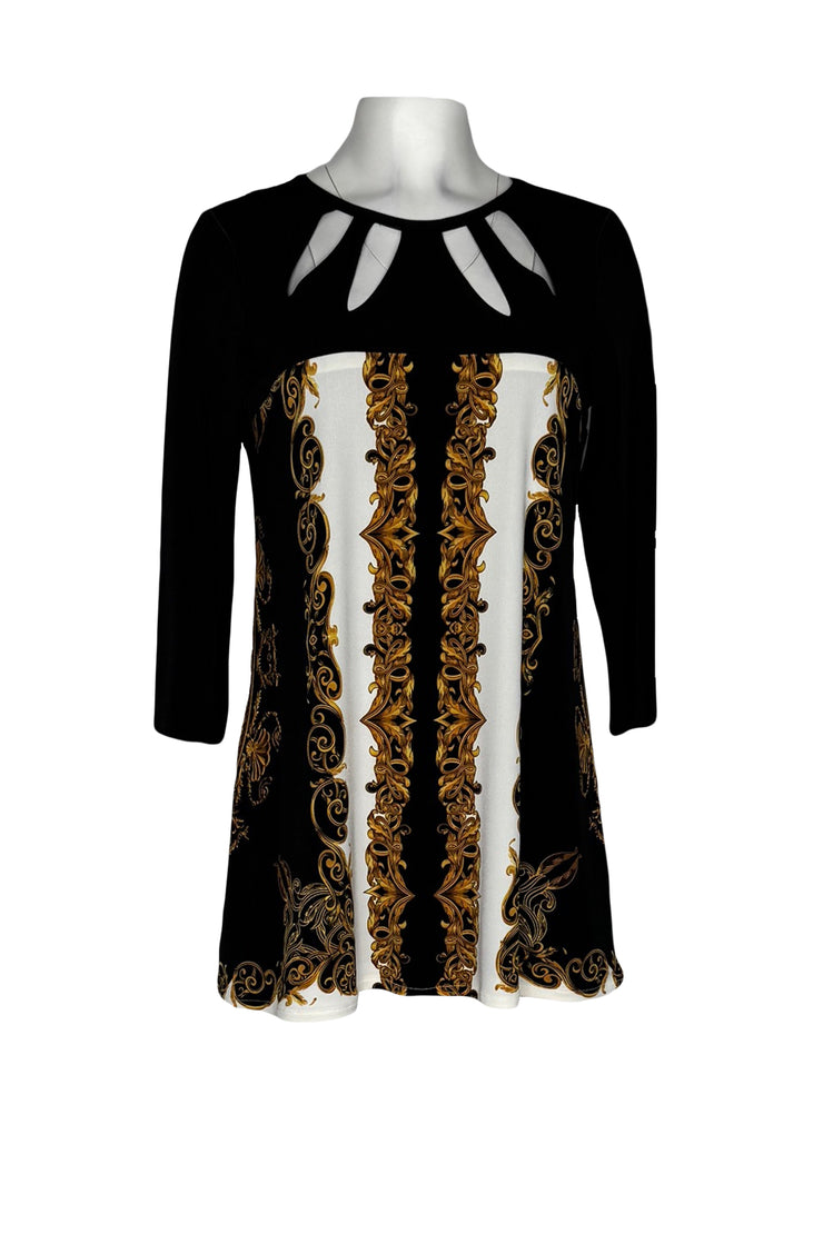 Neck cut out 3/4 sleeve lined tunic