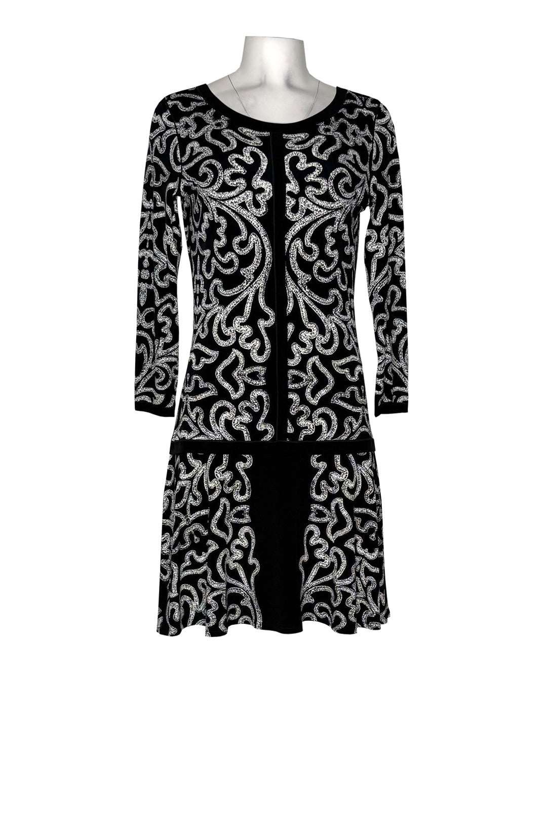 3/4 sleeve overskirt banded dress