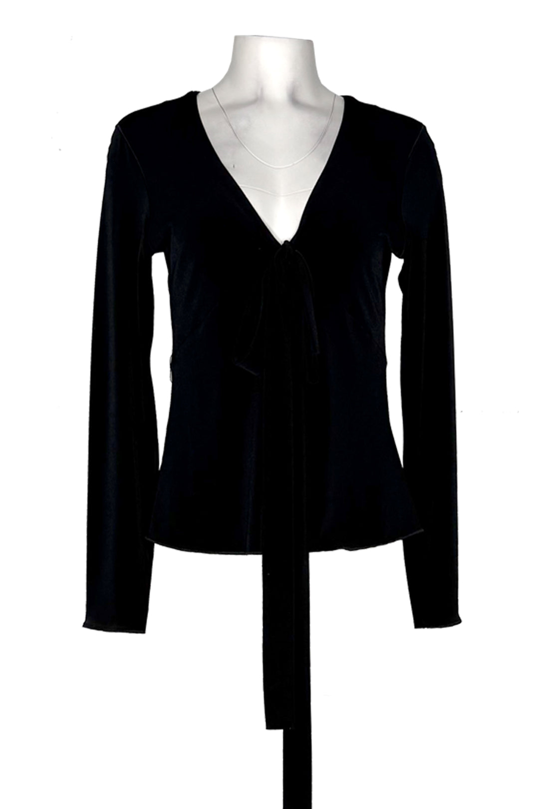 Front tie long sleeve top