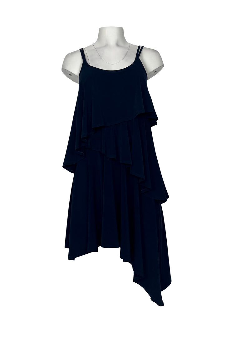 Strap asymmetric waterfall dress