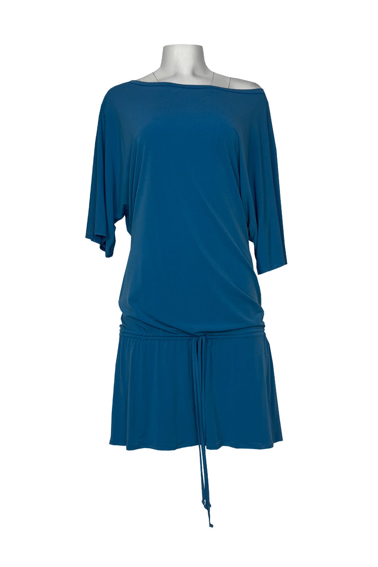 3/4 dolman sleeve gathered waist dress