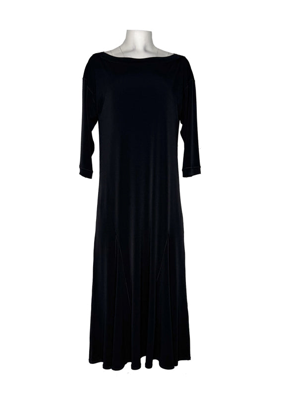 3/4 sleeve single layer flare dress