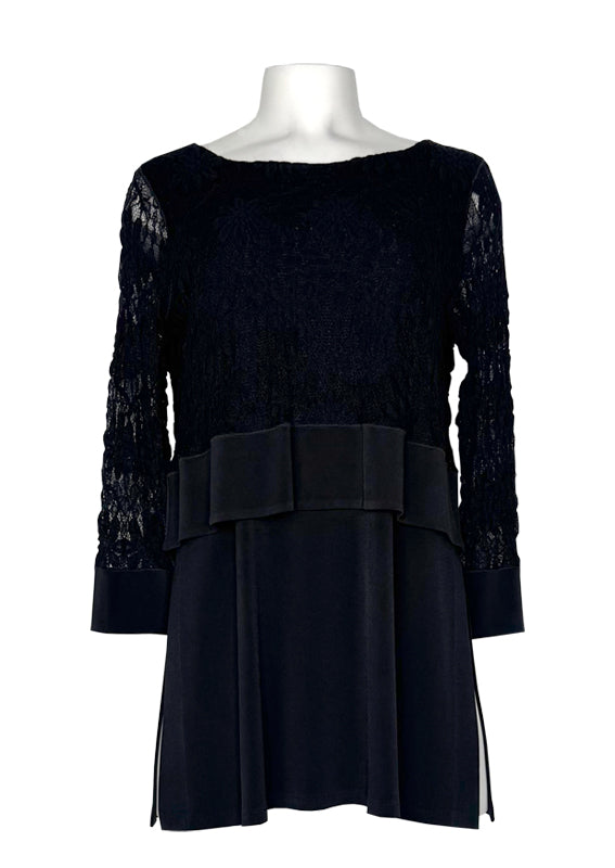 3/4 sleeve side slit banded tunic