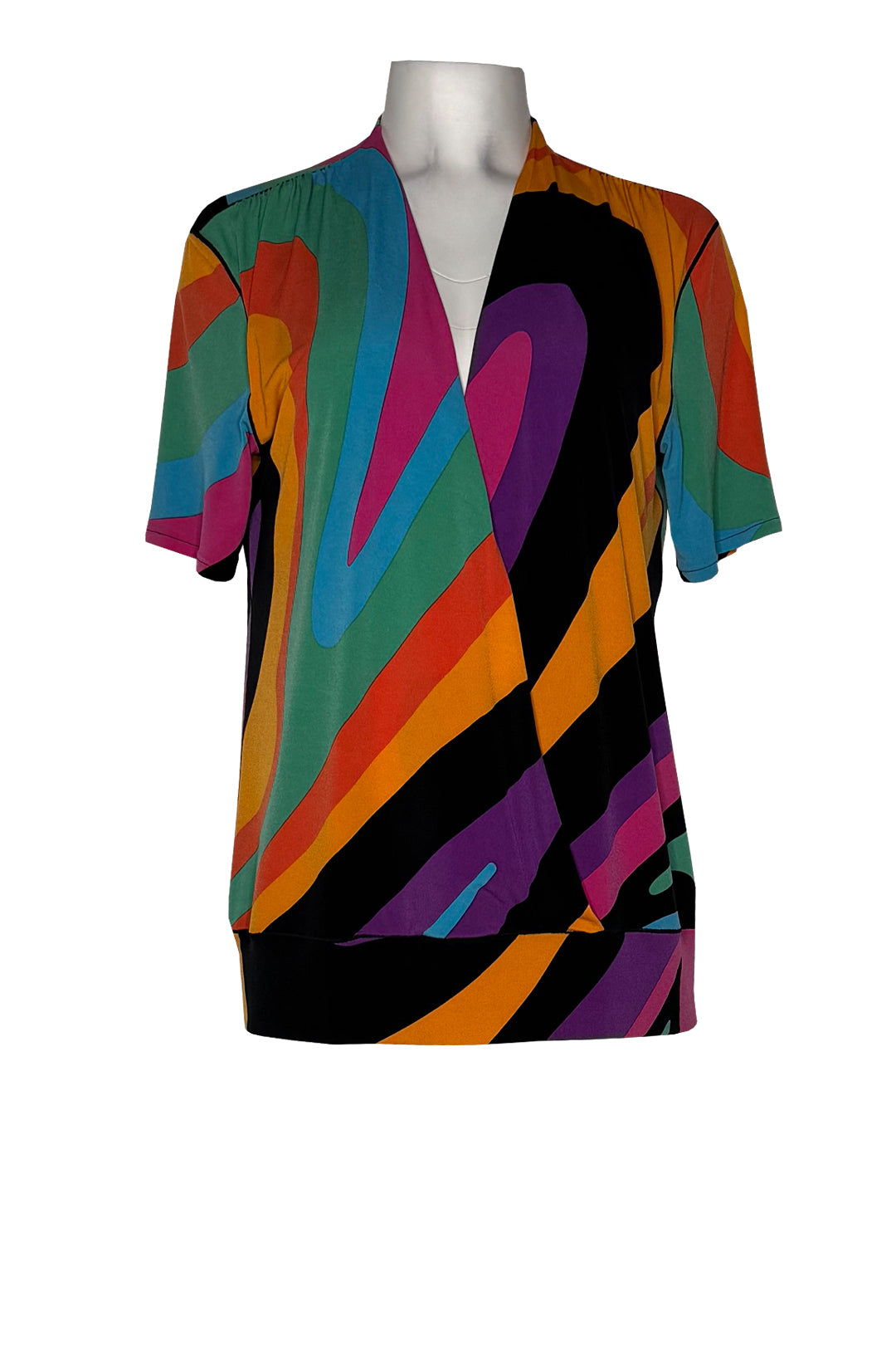 Overlapping short slv single layer tunic