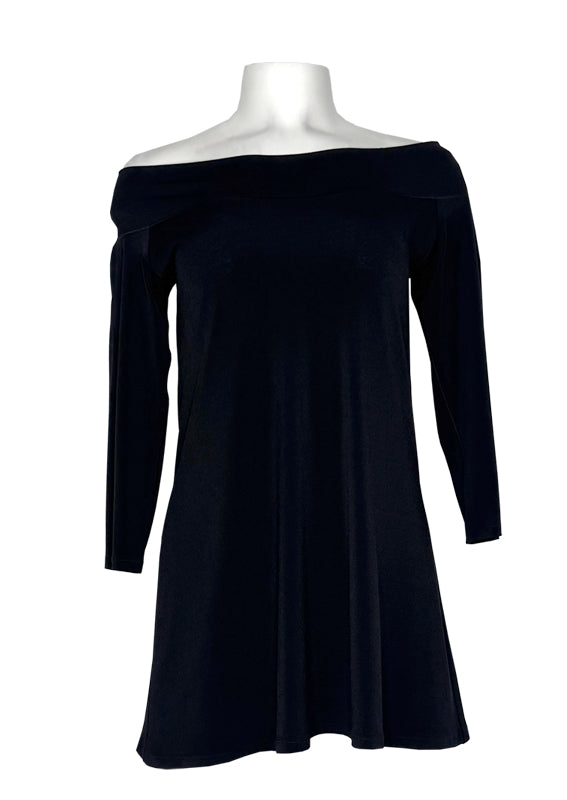 Off shoulder long sleeve single layer tunic