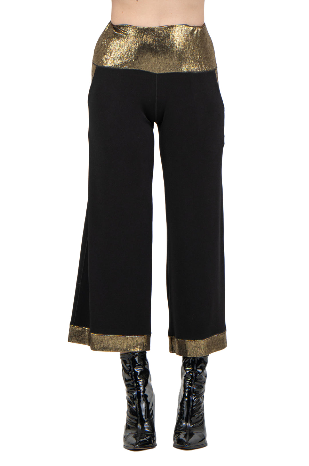 Side Seam Pocket Cropped Palazzo