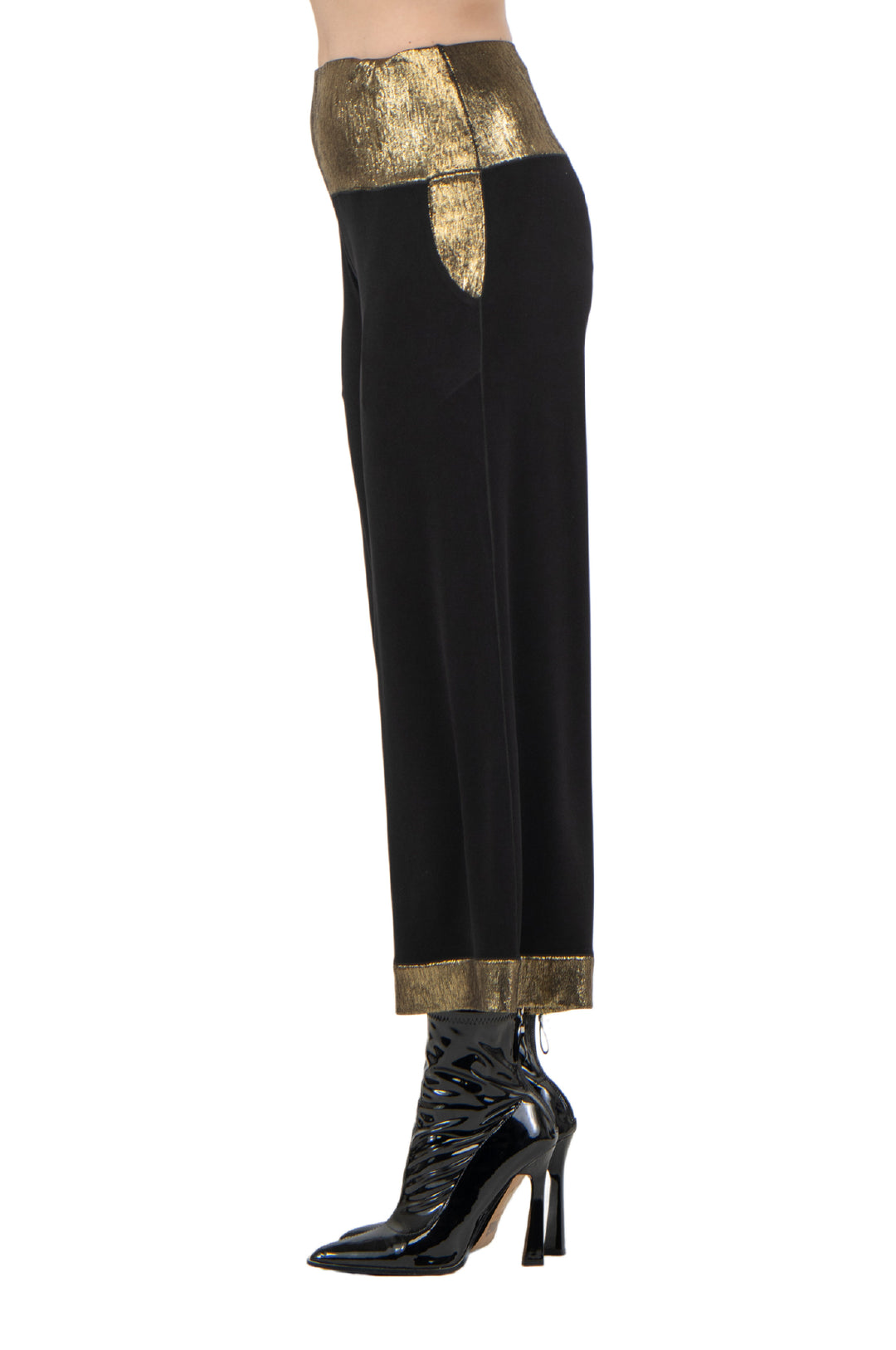 Side Seam Pocket Cropped Palazzo