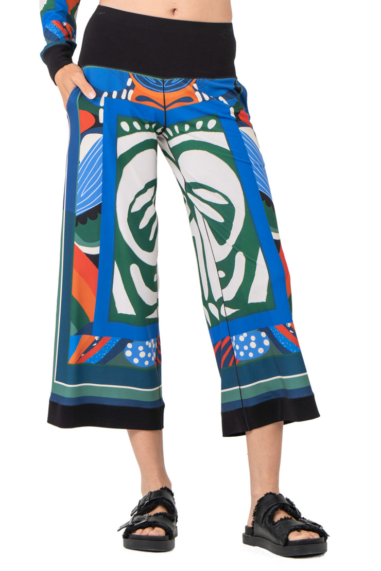 Side Seam Pocket Cropped Palazzo