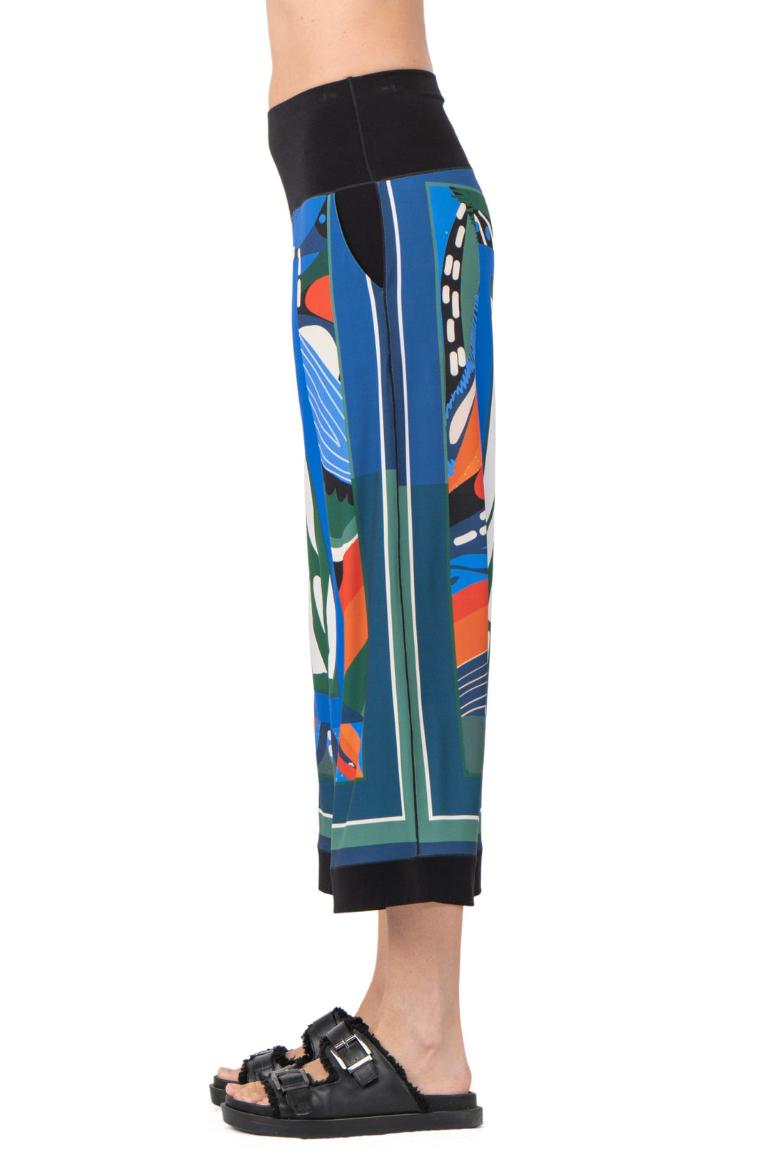 Side Seam Pocket Cropped Palazzo