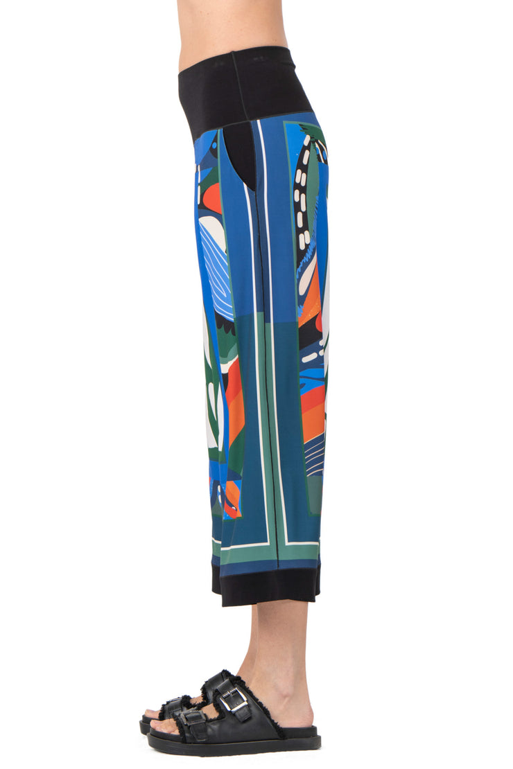 Side Seam Pocket Cropped Palazzo
