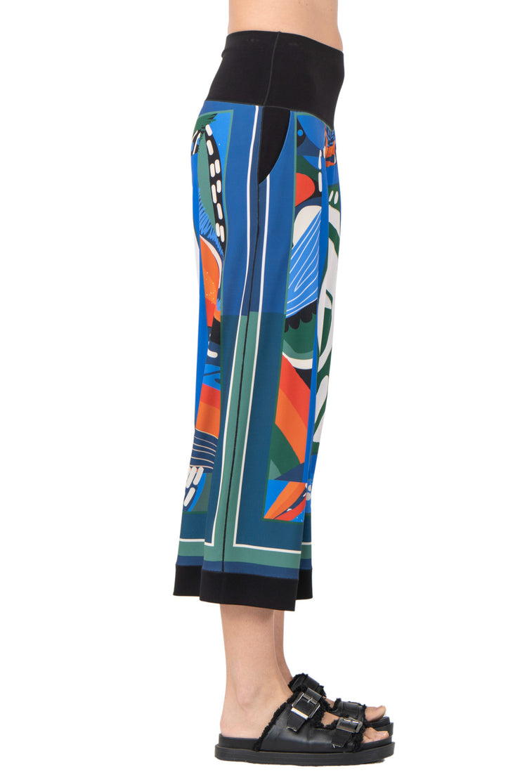 Side Seam Pocket Cropped Palazzo