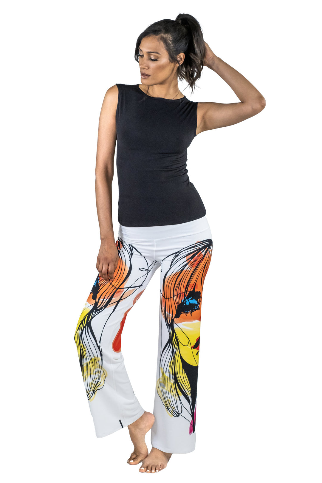 Extra High Elastic Waist Straight Pants