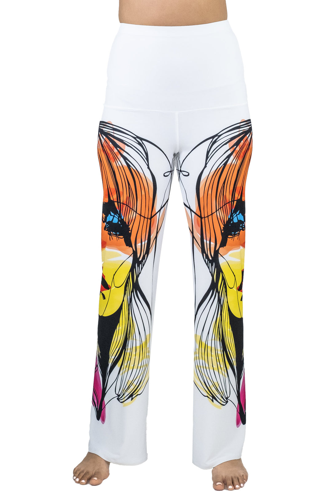 Extra High Elastic Waist Straight Pants