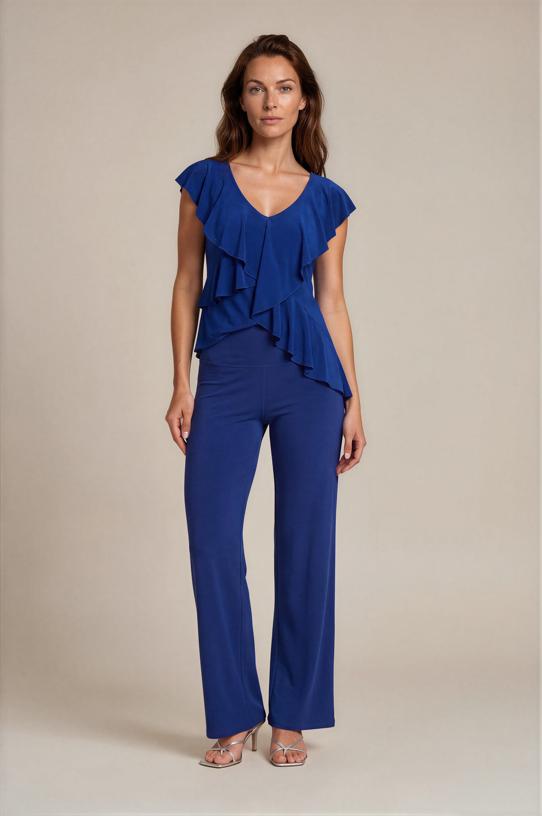 High Elastic Waist Straight Pants