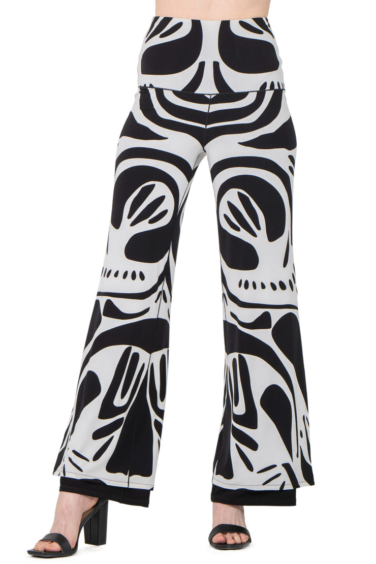 High Waist Layered Long Pants