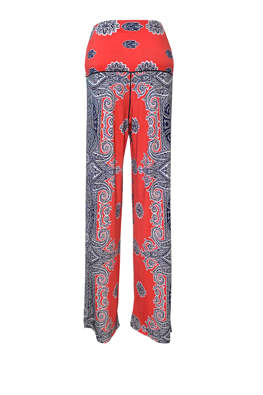 High Waist Side Slit Single Layered Pants
