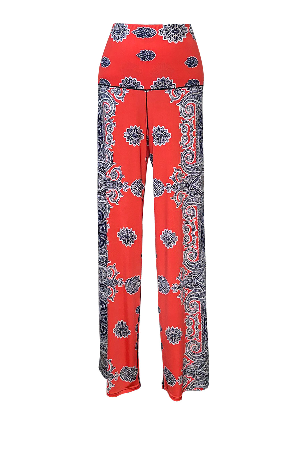 High Waist Side Slit Single Layered Pants