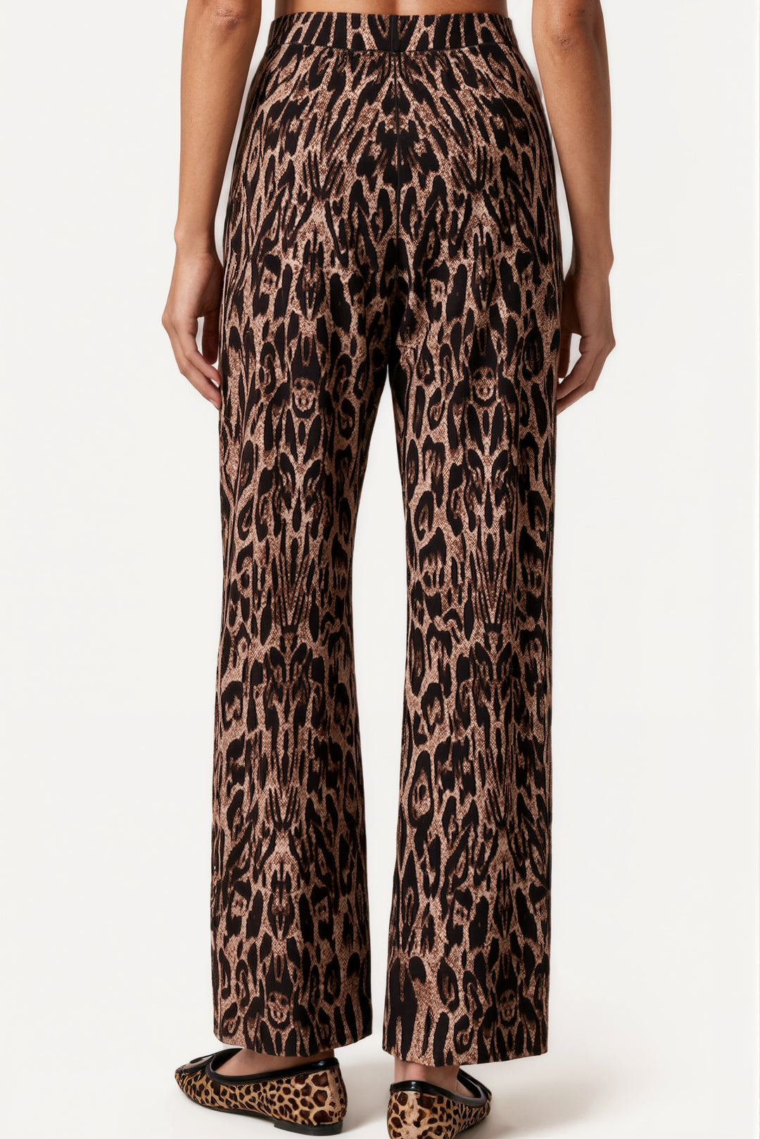 Bell Bottom Elastic Waist Lined Pants