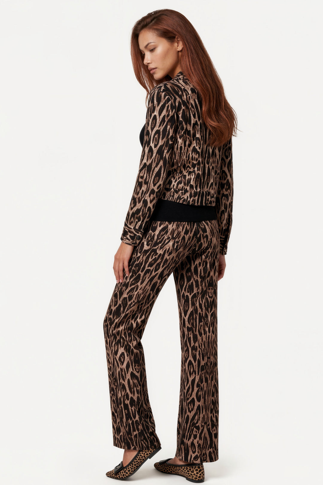 Bell Bottom Elastic Waist Lined Pants